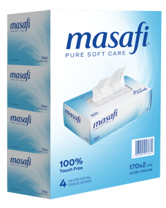 Masafi Facial Tissue Pack of 4 x 170 sheets x 2 Ply